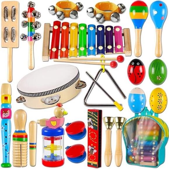 Toddler Musical Instruments,Wooden Percussion Instruments Toy for Kids Baby - Picture 7 of 7
